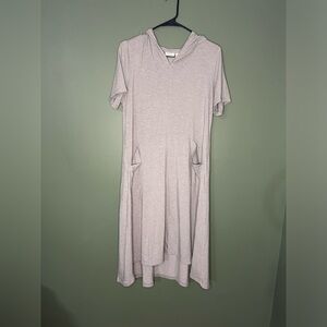 Logo Lounge Gray hooded dress with pockets